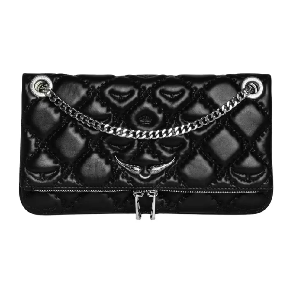 Pochette Matelassée en Cuir Monogramme avec Chaîne