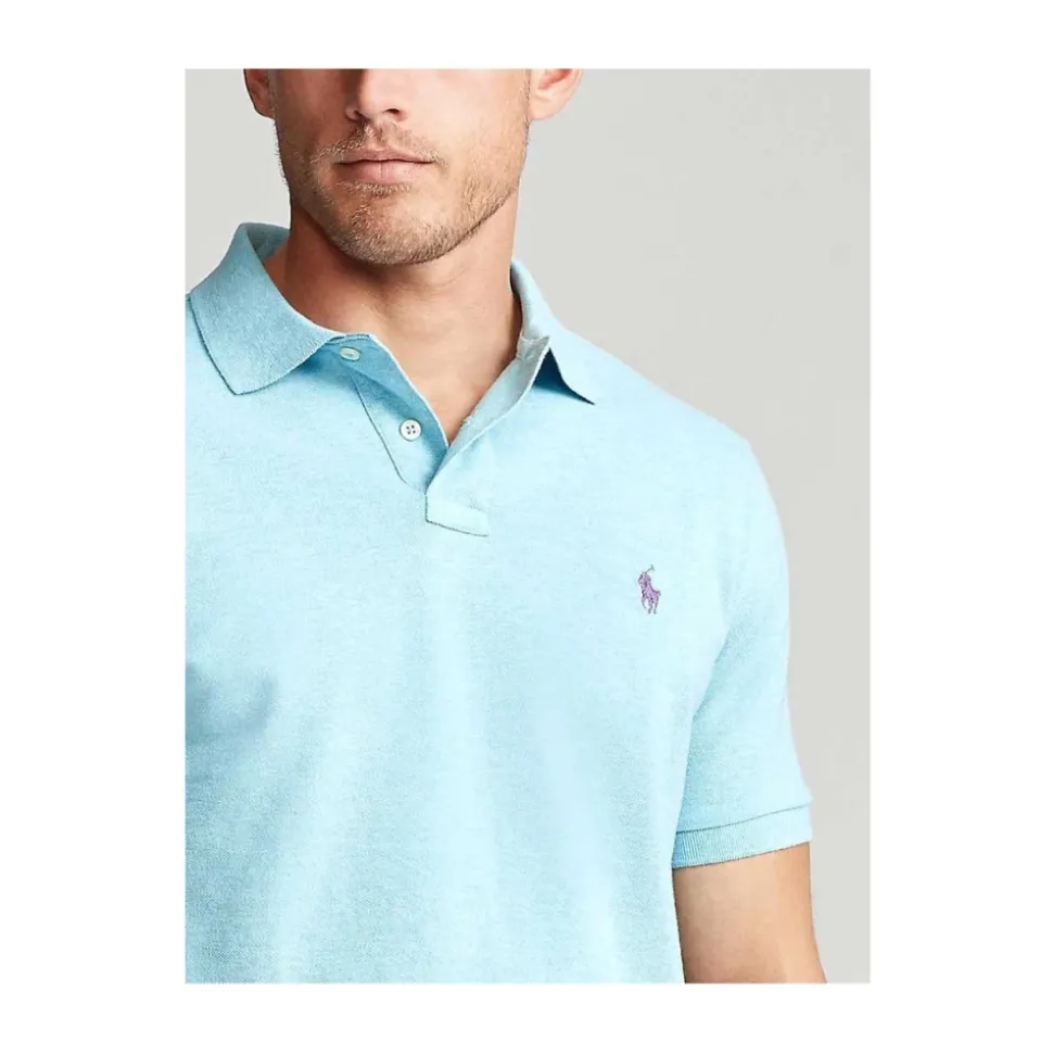 Polo Bleu Clair avec Col