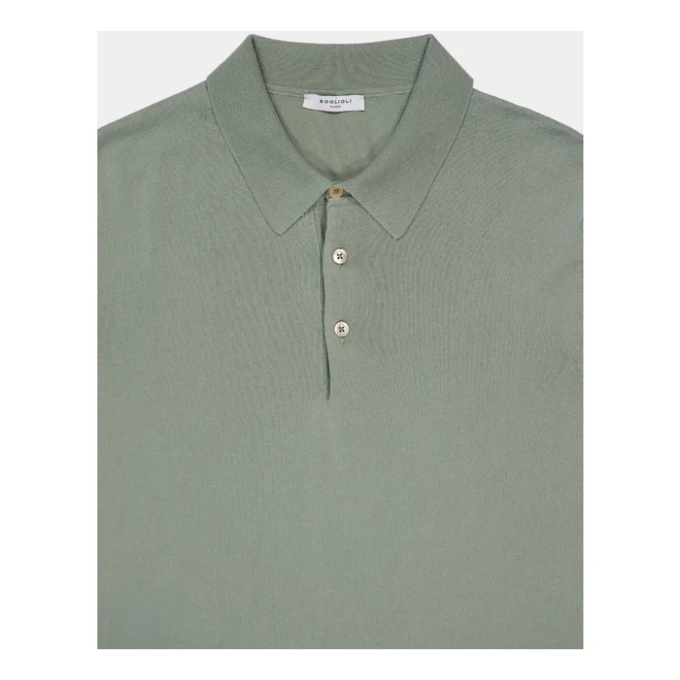 Polo en Coton Vert Sauge