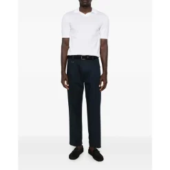 Polo en maille à col en V en coton