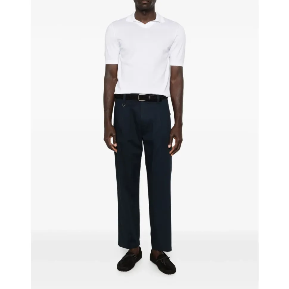 Polo en maille à col en V en coton