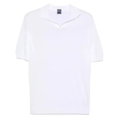 Polo en maille à col en V en coton