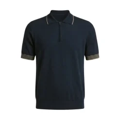 Polo en maille fine à fermeture éclair