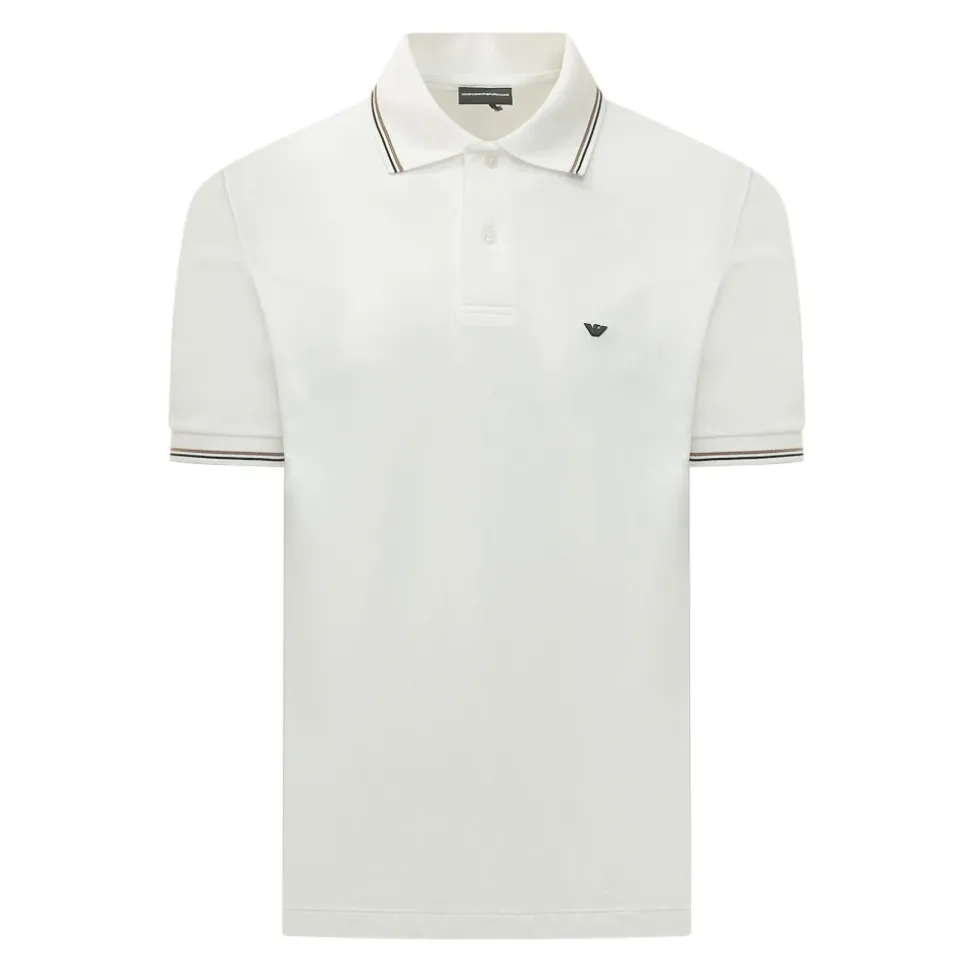 Polo à finitions rayées