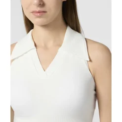 Polo Neck Cropped Top