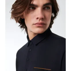 Polo Noir avec Poche Oxford