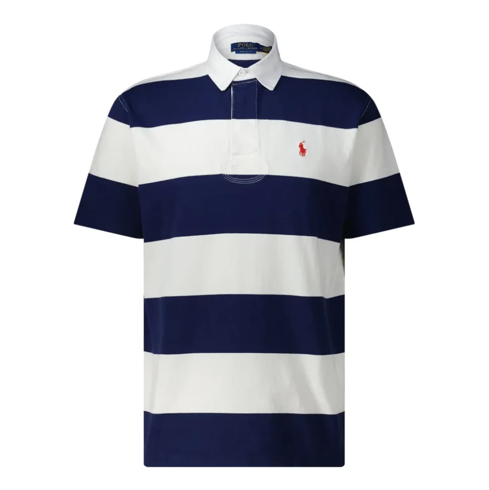 Polo à rayures avec logo brodé