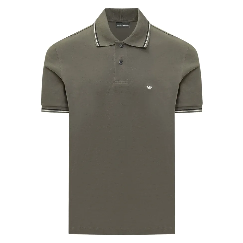 Polo slim fit en piqué stretch avec micro-aigle