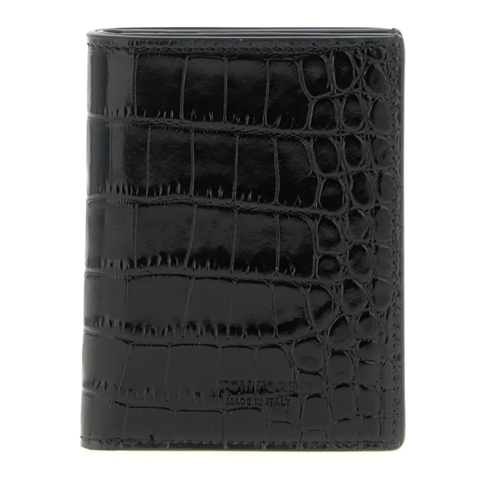Porte-cartes Brillant à Imprimé Crocodile