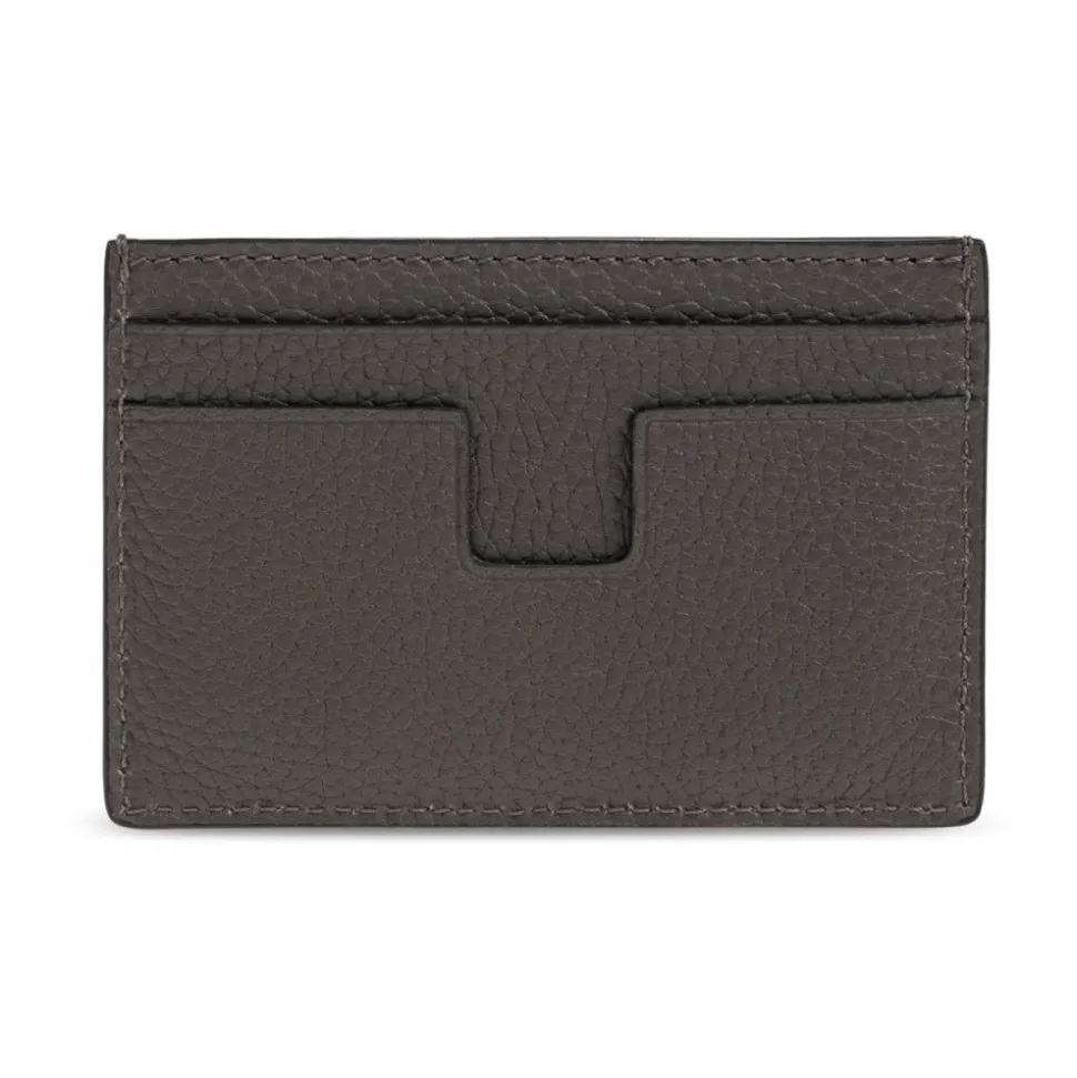 Porte-cartes classique en cuir grainé
