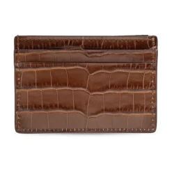 Porte-cartes en cuir embossé crocodile