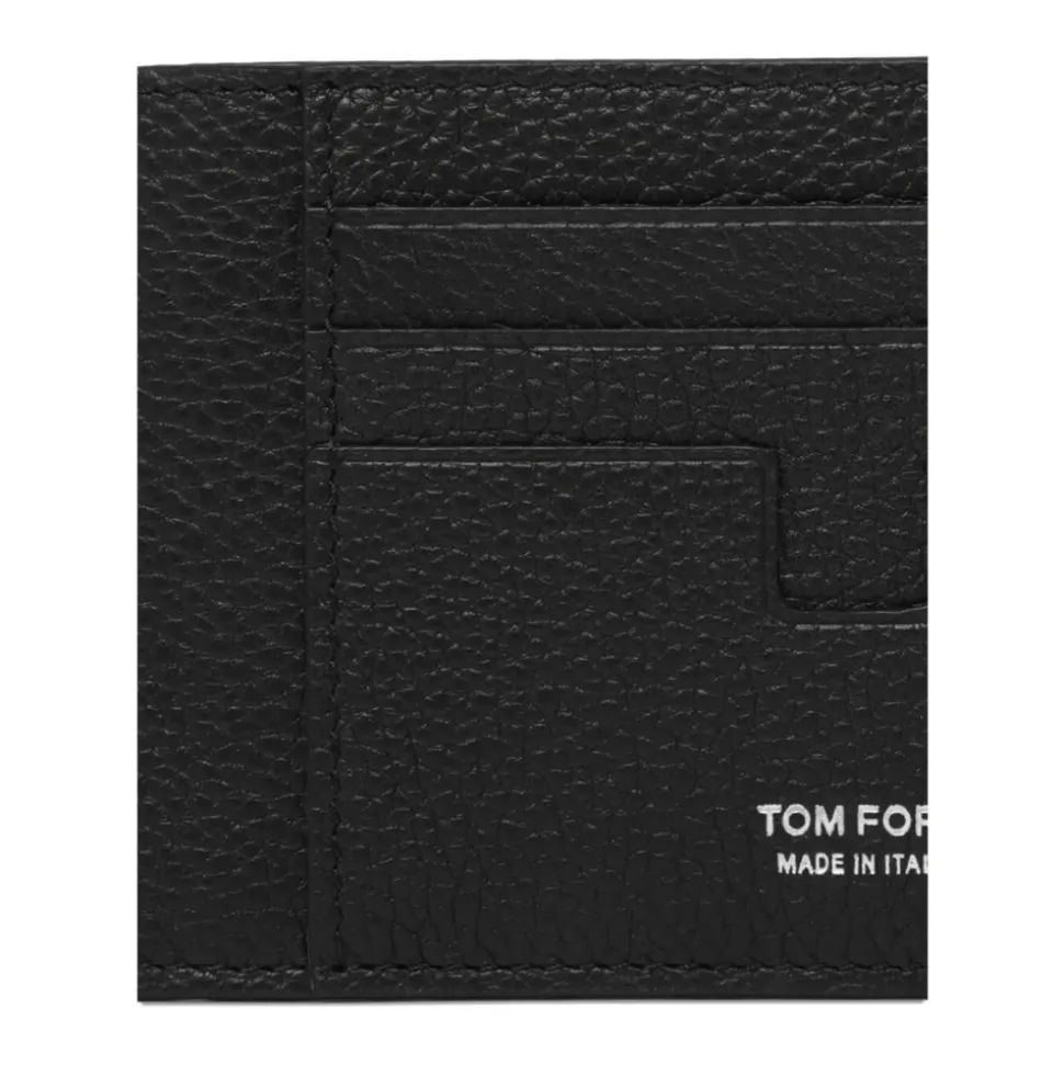 Porte-cartes oversize en cuir grainé T Line