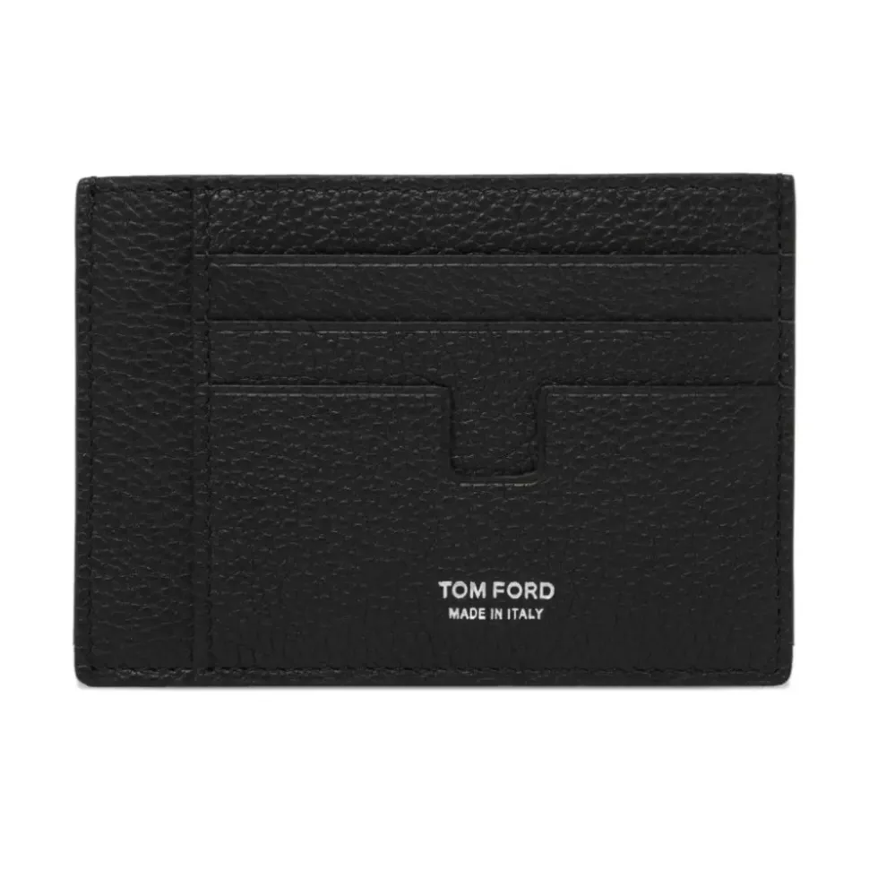 Porte-cartes oversize en cuir grainé T Line