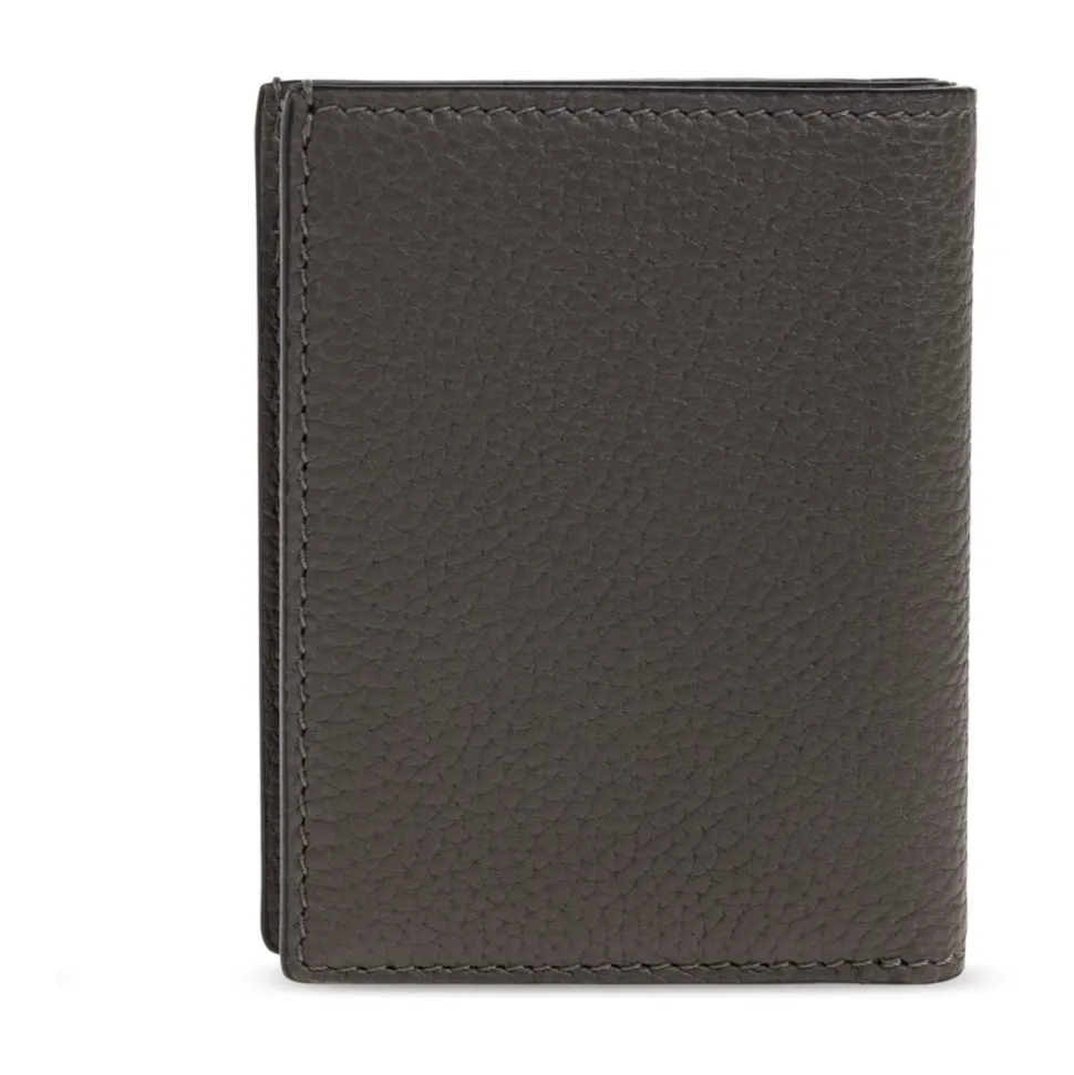 Porte-cartes pliant en cuir grainé