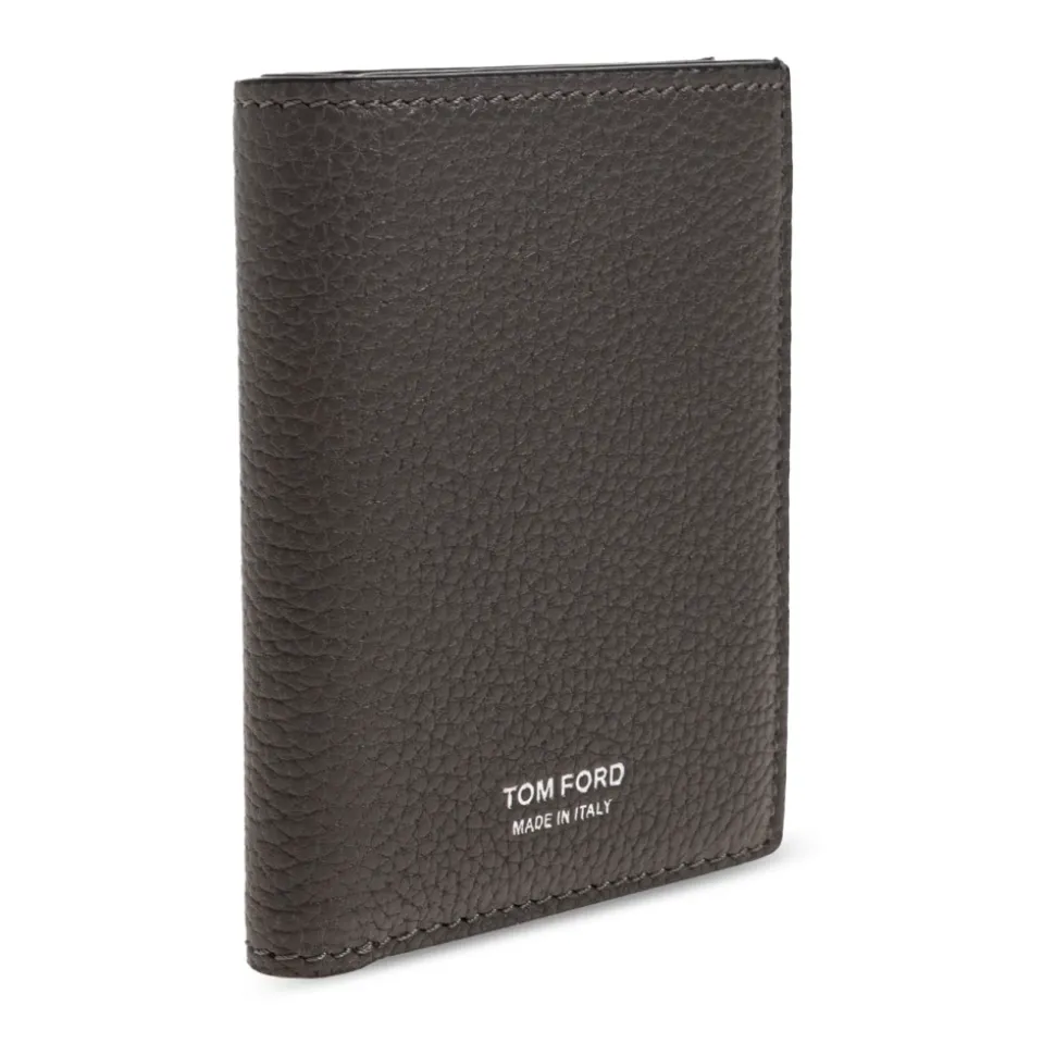 Porte-cartes pliant en cuir grainé