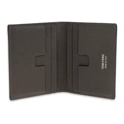 Porte-cartes pliant en cuir grainé