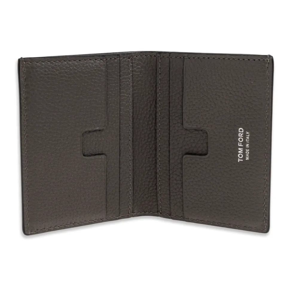Porte-cartes pliant en cuir grainé