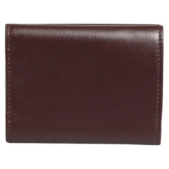 Porte-cartes Trifold en Cuir avec Logo Estampé
