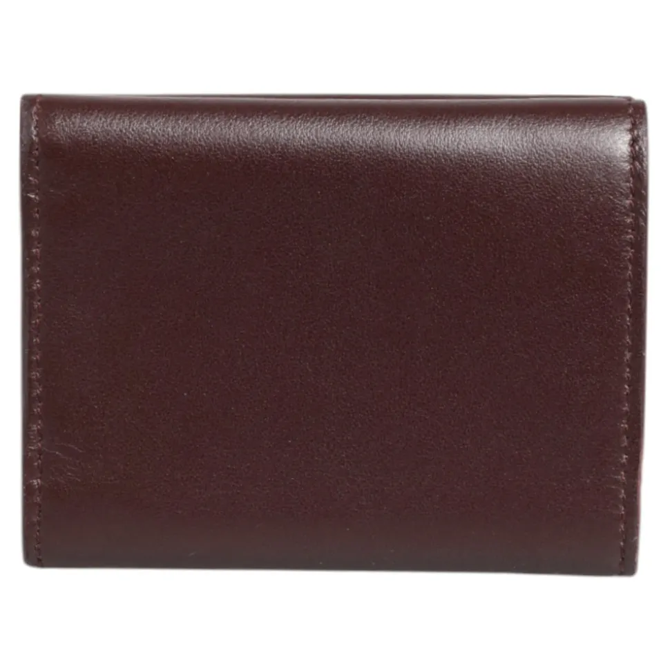 Porte-cartes Trifold en Cuir avec Logo Estampé