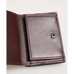 Porte-cartes Trifold en Cuir avec Logo Estampé
