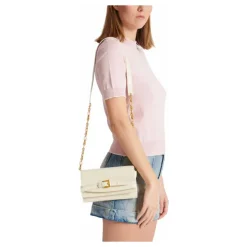 Portefeuille avec chaîne Shuffle en cuir froissé