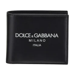 Portefeuille bi-fold en cuir avec logo