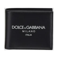 Portefeuille bi-fold en cuir avec logo