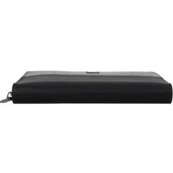 Portefeuille Continental à fermeture éclair - Porte-cartes en cuir noir exotique