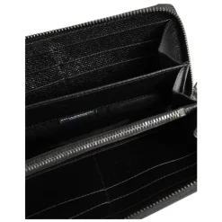 Portefeuille continental homme en cuir noir à fermeture éclair