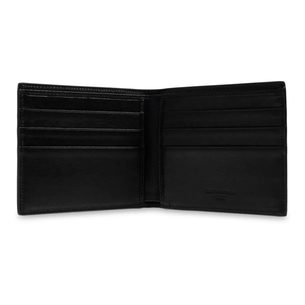 Portefeuille en cuir avec application en forme de logo