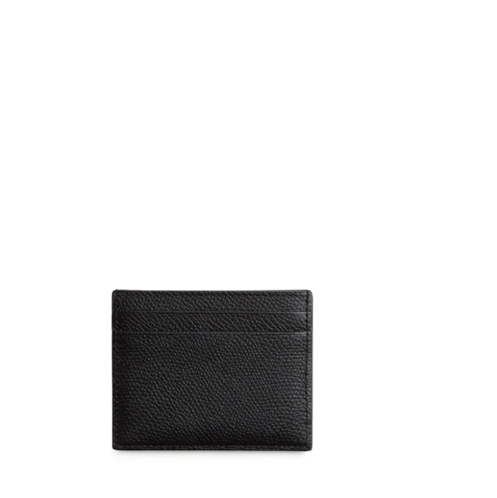 Portefeuille en Cuir Noir avec Logo V