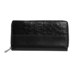 Portefeuille en Cuir Noir avec Logo