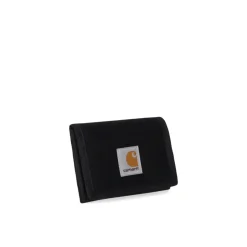 Portefeuille en toile de polyester noir avec logo emblématique