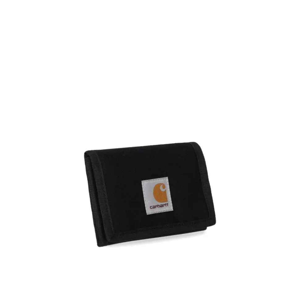 Portefeuille en toile de polyester noir avec logo emblématique