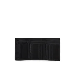 Portefeuille en toile de polyester noir avec logo emblématique