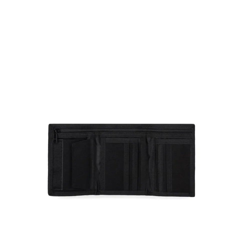 Portefeuille en toile de polyester noir avec logo emblématique