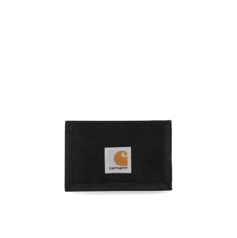 Portefeuille en toile de polyester noir avec logo emblématique