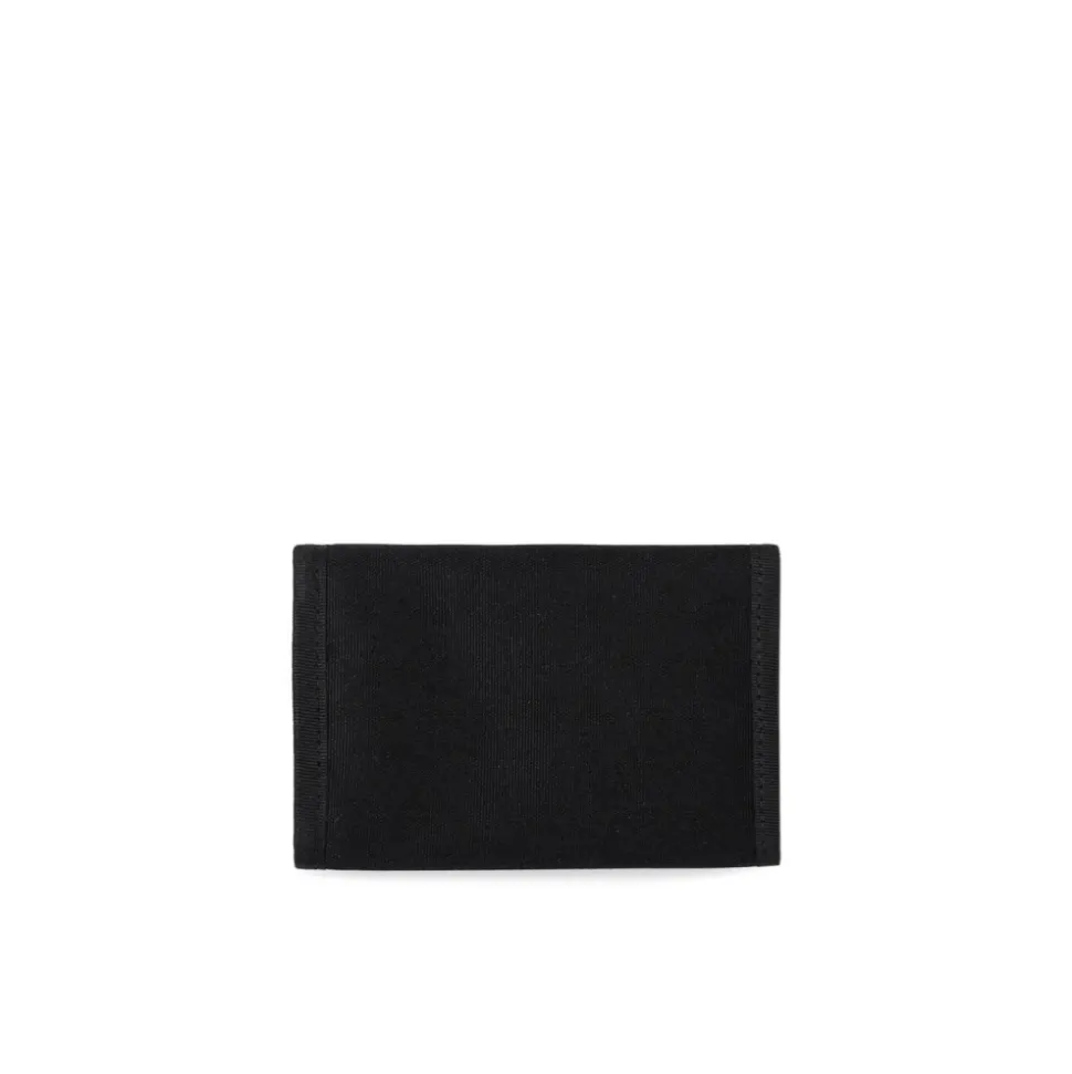 Portefeuille en toile de polyester noir avec logo emblématique