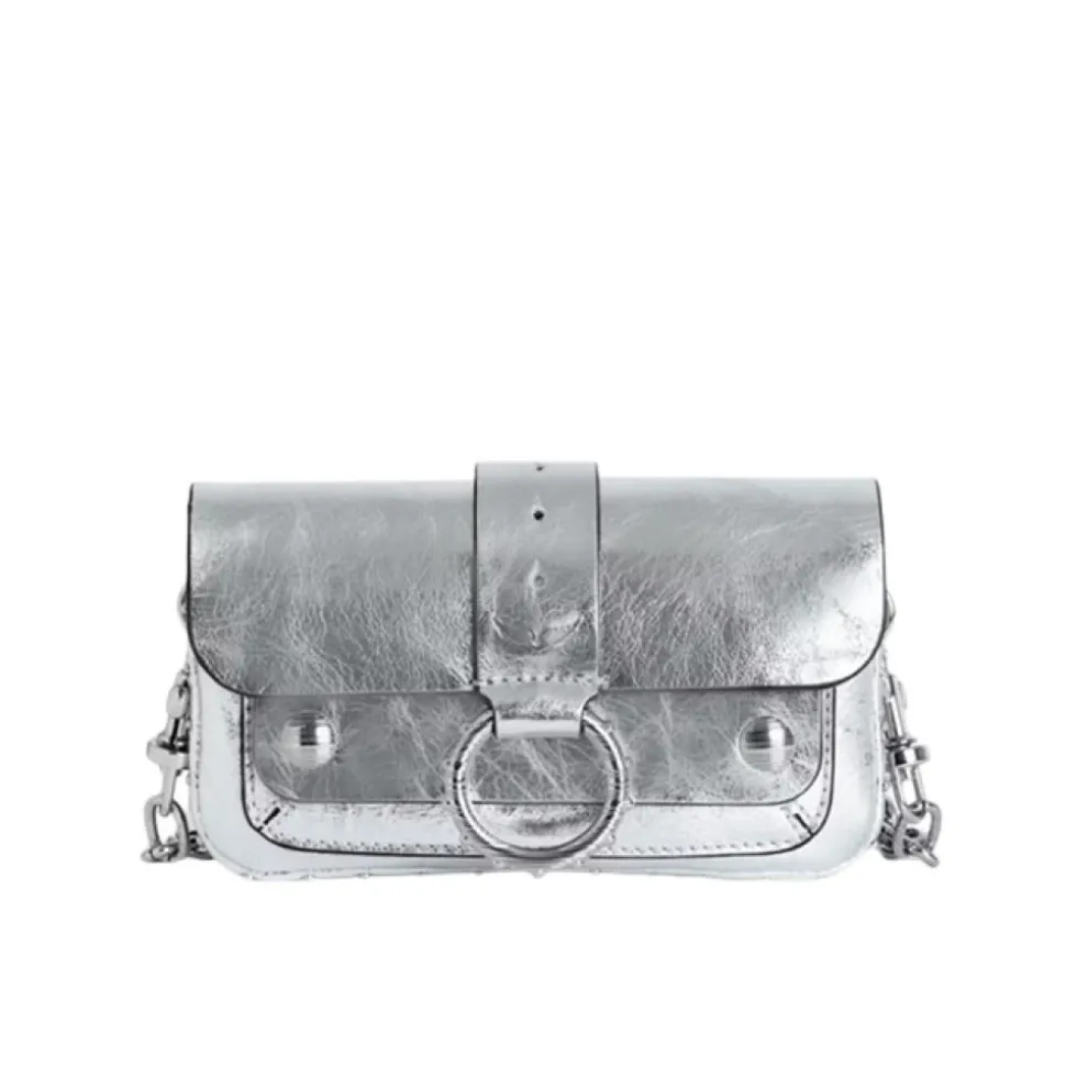 Portefeuille Kate en Cuir Métallisé avec Chaîne