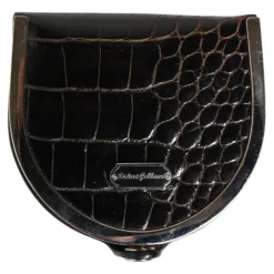 Porte-monnaie en Cuir de Crocodile Noir