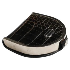 Porte-monnaie en Cuir de Crocodile Noir