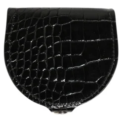 Porte-monnaie en Cuir de Crocodile Noir