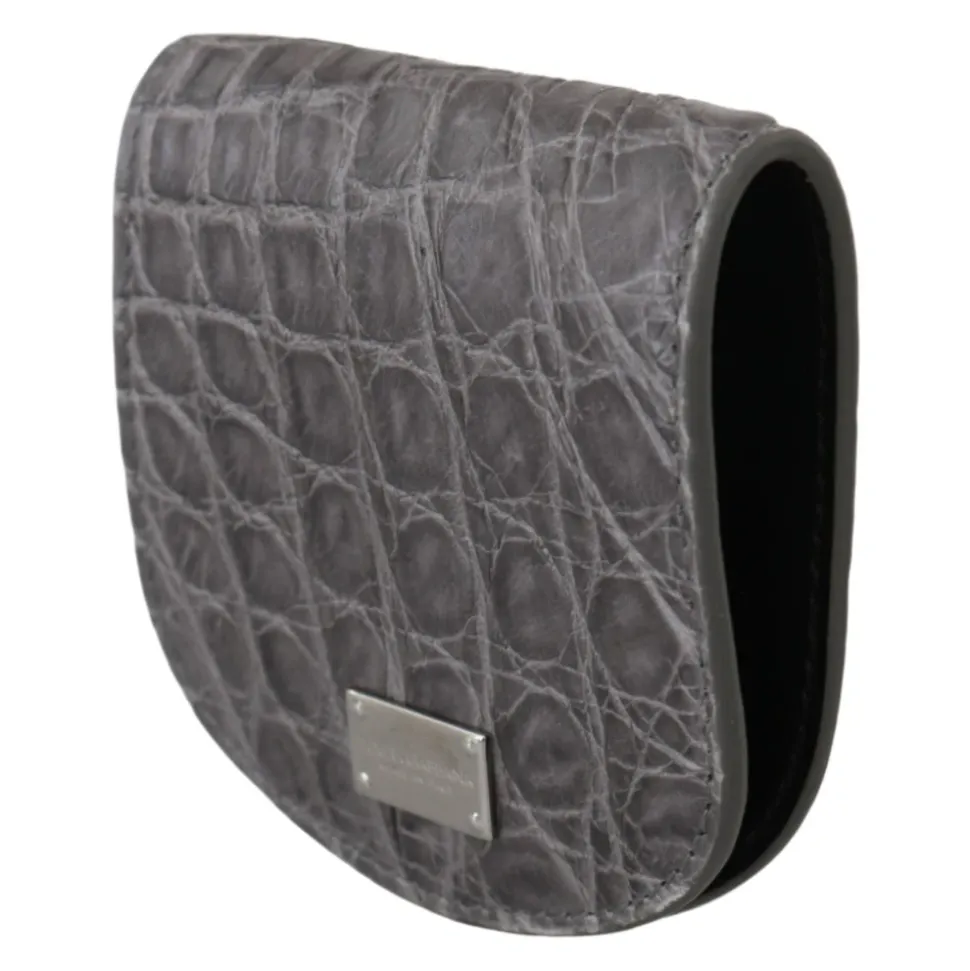 Porte-Préservatif en Cuir Gris Exotique