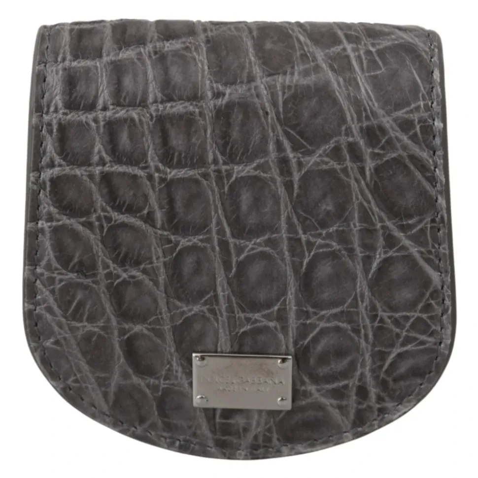 Porte-Préservatif en Cuir Gris Exotique