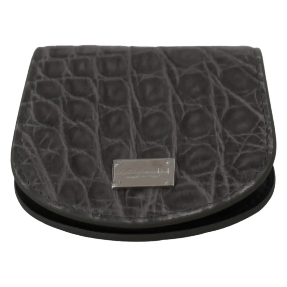 Porte-Préservatif en Cuir Gris Exotique