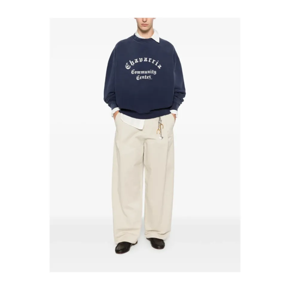 Print Detail Crew Neck Sweater
