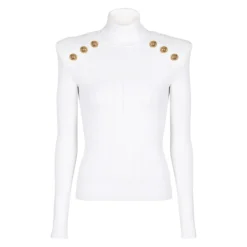 Pull en maille avec boutons dorés