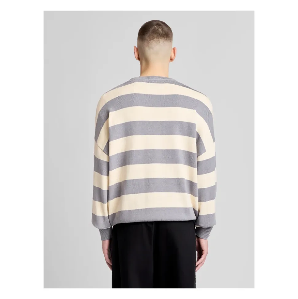 Pull en maille avec broderie script rayée