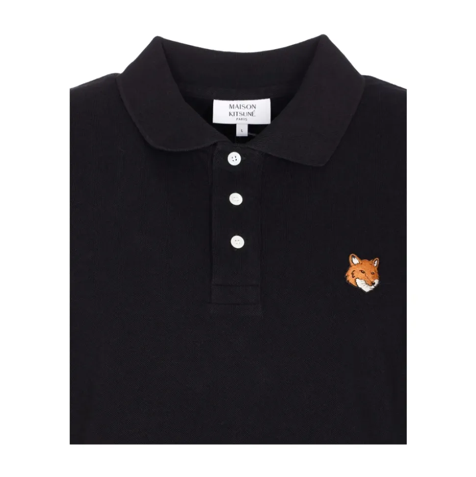 Pull Noir à Boutons et Manches Courtes