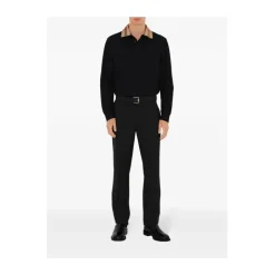 Pull Noir en Piqué à Boutons